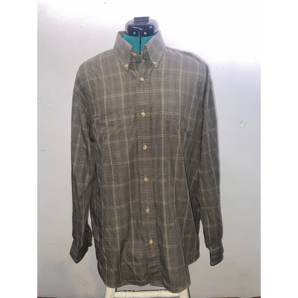 Natural Issue Classic Academia Grunge Oversized Men Glen Plaid Button Down Shirt
